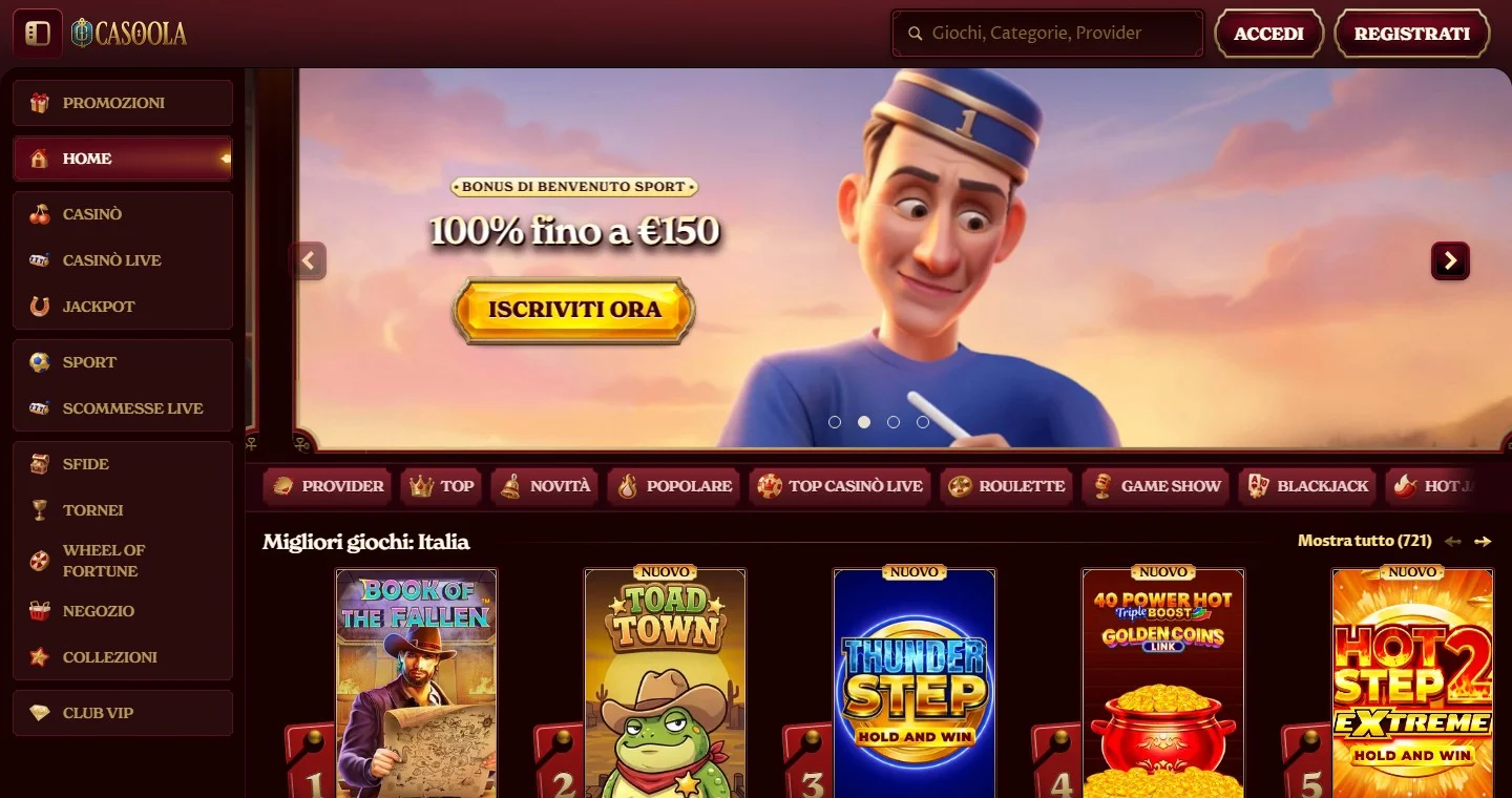 casino paypal: la pagina principale di Casoola